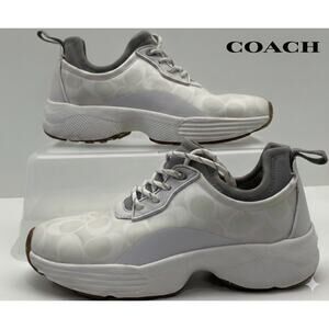 Coach Women’s Chalk Signature Coated Canvas C270 Sneakers Sz. 8.5